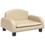 Cumpara ieftin Pat de caini, crem, 50x40x30 cm, material textil