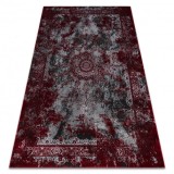 Covor VINCI 1407 modern Rozetă vintage - structural roșu / antracit, 140x190 cm