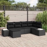 VidaXL Set de canapele pentru grădină 6 pcs Negru 264 x 154 x 85 cm
