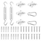 vidaXL Set accesorii parasolar, 8 piese, oțel inoxidabil