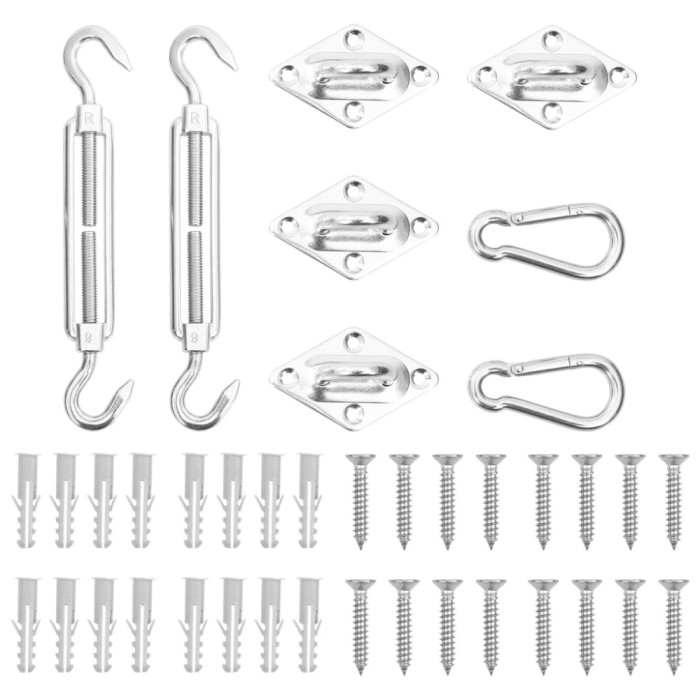 vidaXL Set accesorii parasolar, 8 piese, oțel inoxidabil