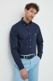 Gant camasa din bumbac barbati, culoarea albastru marin, cu guler button-down, regular