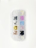 Figurine volumetrice 3D pentru manichiură, set (jumătăți de perle, dimensiune mixtă)