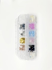 Figurine volumetrice 3D pentru manichiură, set (jumătăți de perle, dimensiune mixtă)