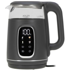 Fierbator de apa Adler AD 1305GS, 1.7 l, 2200 W, Afisaj LED, Baza pivotanta 360, Filtru calcar, 5 presetari, Gri