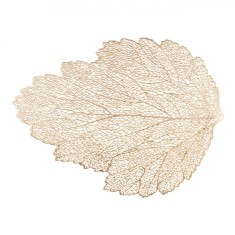 Suport Farfurie PVC, Frunză Perforată, Auriu, 47x36cm