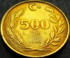 Moneda 500 LIRE - TURCIA, anul 1991 * cod 1148, Europa