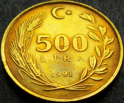 Moneda 500 LIRE - TURCIA, anul 1990 *cod 1147 F foto
