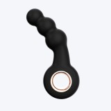 Vibrator Anal Max, 12 Moduri Vibratii, Silicon, USB, Negru, 14.8 cm, Guilty Toys