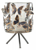 Cumpara ieftin Suport pentru lumanare Butterfly, Mauro Ferretti, &Oslash; 15x20 cm, fier/sticla, multicolor