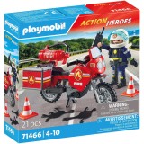 Playmobil Act!on Heroes - Motocicleta de pompieri la locul accidentului