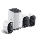 Baseus - Outdoor Camera Security N1 (S0TW012131) - 2K, 16GB, 3 Camera Kit, Two-way Talk, Night Vision, IP67, 7.800mAh - White