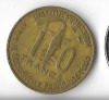 Moneda 10 francs 1957 - Togo, Africa, Bronz