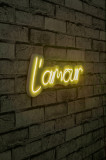 Decoratiune luminoasa LED, L&#039;amour, Benzi flexibile de neon, DC 12 V, Galben, Neon Graph