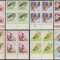 1967 Romania - Pasari de prada, blocuri de 4 timbre margini de coala, LP 643 MNH