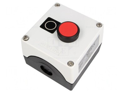 Casetă de comandă cu 1 buton plat IP67 plastic NC foto