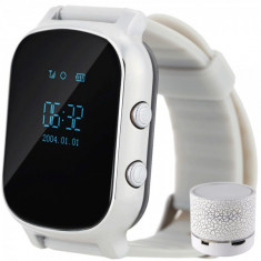 Ceas Smartwatch cu GPS Copii si Adulti iUni Kid58, Telefon incorporat, LBS, Wi-Fi, Silver + Boxa Cadou foto