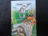 Bloc timbre fauna animale rozatoare nestampilate Ghana timbre filatelice postale, Nestampilat