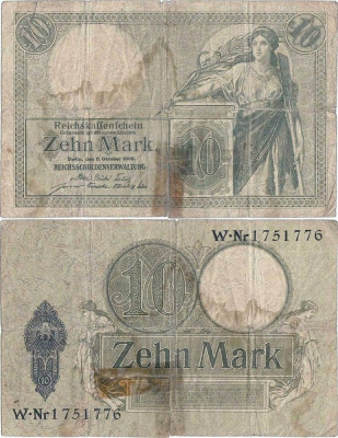 1906 (6 X), 10 mark (P-9b) - Germania! foto