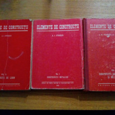 ELEMENTE DE CONSTRUCTII 3 vol. (vezi in descriere) - A. I. Otresco - 1950