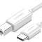 CABLU USB Ugreen pt. imprimanta, &quot;US241&quot; USB Type-C (T) la USB 2.0 Type-B (T), 1.5m, alb, &quot;40417&quot; (timbru verde 0.08 lei) - 6957303844173