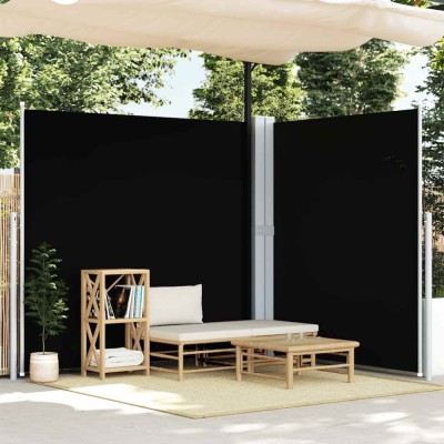 vidaXL Copertină laterală retractabilă, negru, 200x600 cm 318006 foto