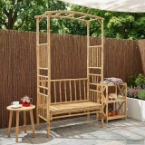 vidaXL Arc de Grădină cu Bancă natural 115 x 50 x 205 cm Bambus 42028056