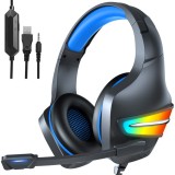 Casti gaming, jack 3.5 mm, iluminare LED