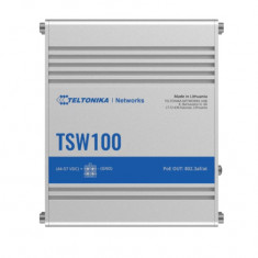 TELTONIKA INDUSTRIAL 5PORT Unmanaged POE+ Switch TSW100, Interfata: 5 x ETH ports, 10/100/1000 Mbps, supports auto MDI/MDIX crossover, Standarde retea
