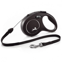 Lesa Flexi New Classic S pentru caini de pana la 12 kg, lungime coarda 8 m - culoare neagra foto
