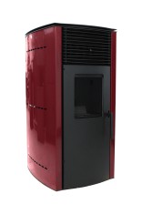 Pachet complet pentru incalzire Semineu soba pe peleti cu tiraj fortat Fornello Stela 10 KW, include ventilator aer cald, aprindere electrica, telecom foto