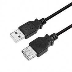 Cablu USB LOGILINK prelungitor, USB 2.0 (T) la USB 2.0 (M), 3m, Negru