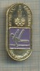 Y 656 INSIGNA- GIMNASTICA - OLIMPIADA MOSCOVA 1980 -URSS -PENTRU COLECTIONARI