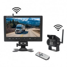 Kit marsarier wireless cu camera si display de 9″ 12V~24V, pentru Camioane, Autocare, Bus-uri