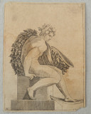 Adamo Scultori &quot;Studiu dupa Michelangelo&quot; gravura cca 1547-1587, Religie, Cerneala, Altul