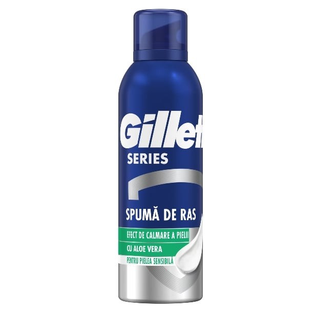 Spuma de ras calmanta Gillette Series cu Aloe Vera, 200 ml