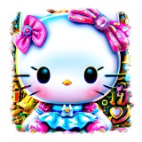 Cumpara ieftin Sticker decorativ Hello Kitty, Roz, 55 cm, 11453ST, Oem