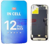 LCD+Touchscreen cu Rama Apple iPhone 12 PRO MAX BLACK ZY INCELL IC detasabil