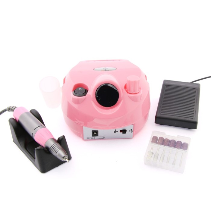 Pilă electrică manichiură și pedichiură BEE NAILS, 202D, cu display, 65w, 45000 rpm, roz