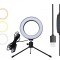 Lampa circulara cu telecomanda, dimensiune reglabila, intrare USB, 3200-5800K, 2A, 6,5W, 5V, 2,5kg, 16cm, negru/alb