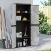 VidaXL Dulap depozitare de exterior, gri și negru, 65x37x165 cm, PP