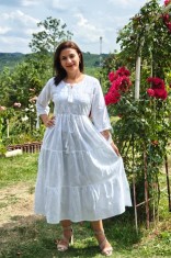 Rochie tradițională albă damă