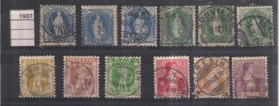 Switzerland 1907 Helvetia, lot, used M.091 foto