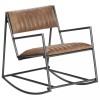 VidaXL Scaun balansoar, maro deschis, piele naturală 282904