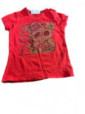 Cumpara ieftin Tricou copil , culoarea rosu , model cu strasuri , marimea 98-104