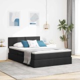 Cumpara ieftin Pat cu LED si saltea Negru 140 x 190 cm Tesatura