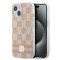 Husa iPhone 15 DKNY IML Checkered Mono Pattern &amp; Printed Stripes MagSafe, roz, DKHMP15SHCPTSP