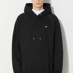 Wood Wood hanorac de bumbac Essential fred classic hoodie bărbați, culoarea negru, cu glugă, uni 20005602.2493