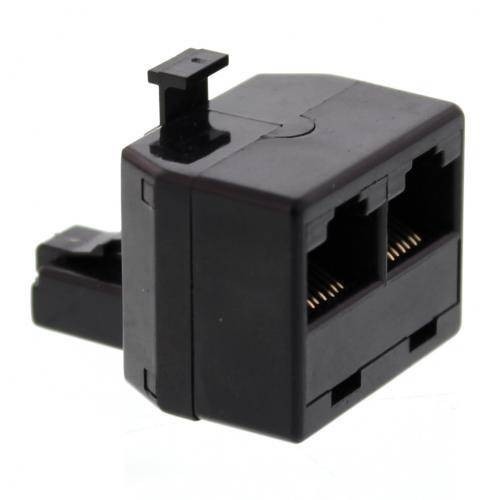 Adaptor 1x RJ45 8P8C tata - 2x RJ45 8P8C mama negru Well