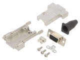 Conector D-Sub 9 PIN Mufă Mamă pentru Lipire pe Cablu - Negru Set Complet